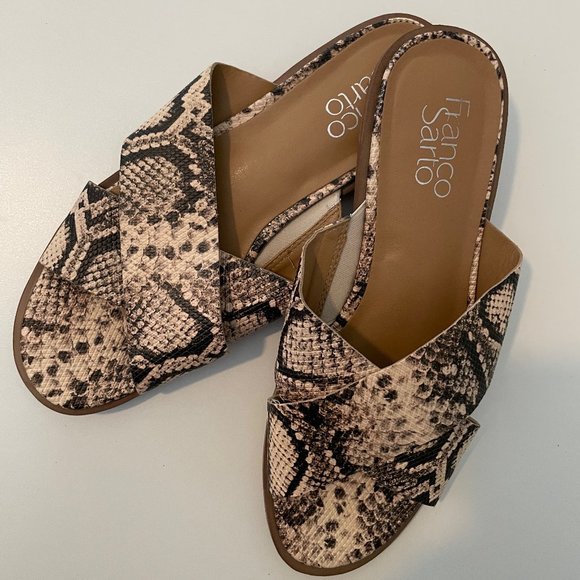 Franco Sarto Snakeskin Print Slide Sandal - Picture 2 of 6